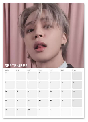 BTS Jimin Elite September 2026 calendar page
