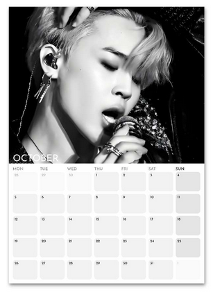 BTS Jimin Elite October 2026 calendar page