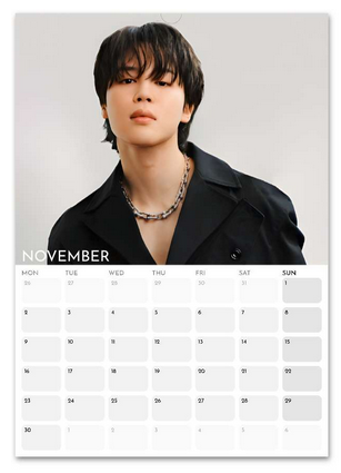 BTS Jimin Elite November 2026 calendar page