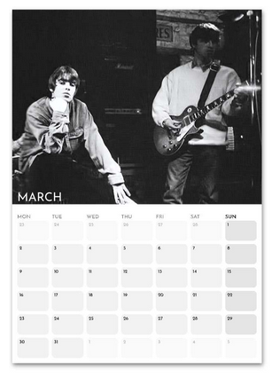 Oasis March 2026 calendar page