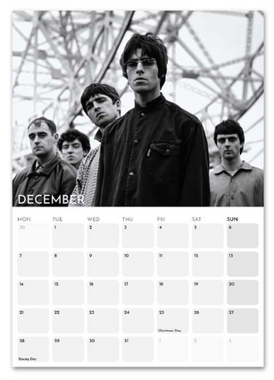 Oasis December 2026 calendar page