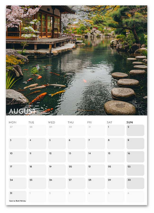 Beautiful Japan August 2026 calendar page