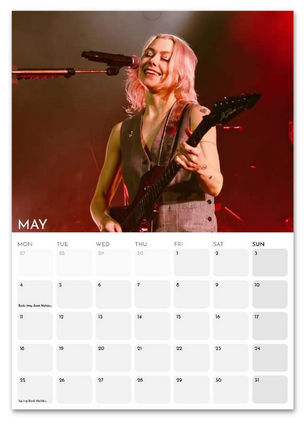 Phoebe Bridgers May 2026 calendar page