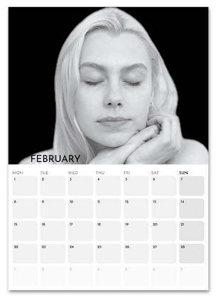 Phoebe Bridgers February 2027 calendar page