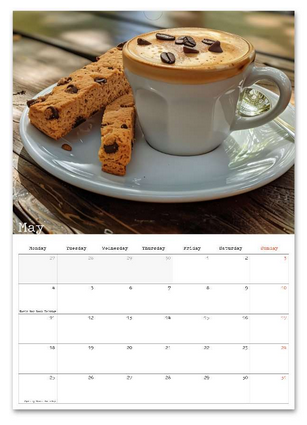 Coffee Lovers May 2026 calendar page