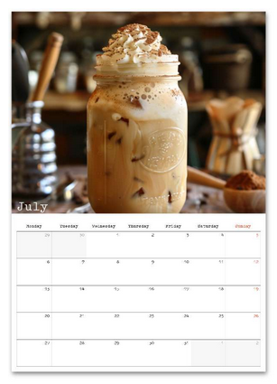 Coffee Lovers July 2026 calendar page