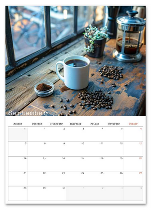 Coffee Lovers September 2026 calendar page