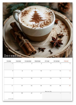 Coffee Lovers December 2026 calendar page
