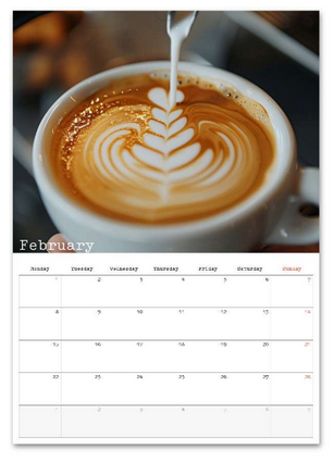 Coffee Lovers February 2027 calendar page