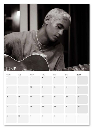 Dominic Fike June 2026 calendar page