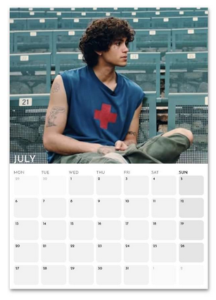 Dominic Fike July 2026 calendar page