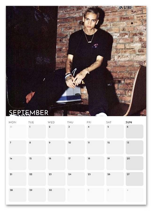 Dominic Fike September 2026 calendar page