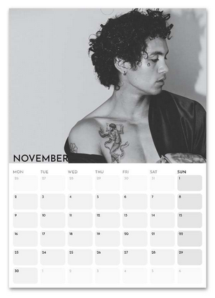 Dominic Fike November 2026 calendar page
