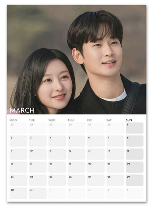 Queen of Tears March 2026 calendar page
