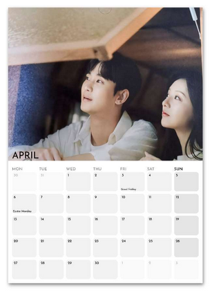 Queen of Tears April 2026 calendar page