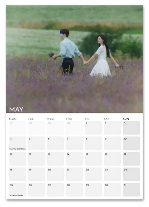 Queen of Tears May 2026 calendar page