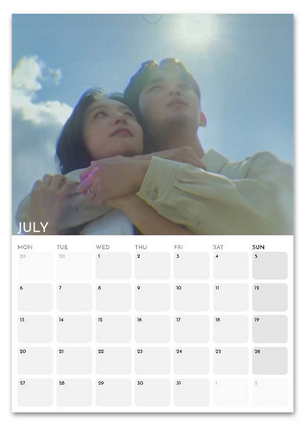 Queen of Tears July 2026 calendar page