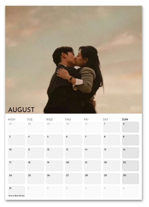 Queen of Tears August 2026 calendar page