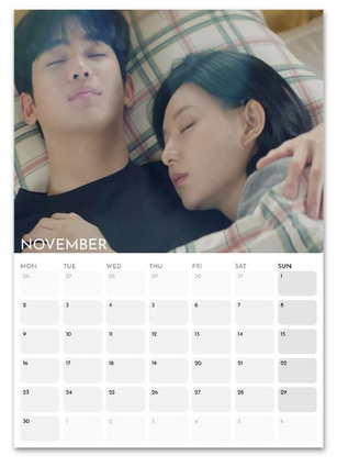 Queen of Tears November 2026 calendar page
