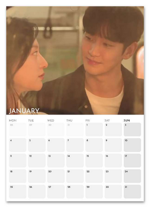 Queen of Tears January 2027 calendar page