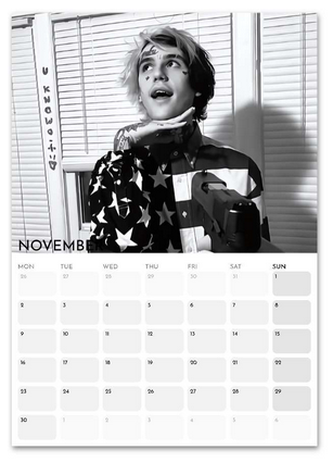 Lil Peep November 2026 calendar page