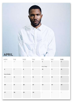 Frank Ocean April 2026 calendar page