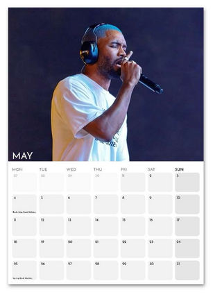 Frank Ocean May 2026 calendar page