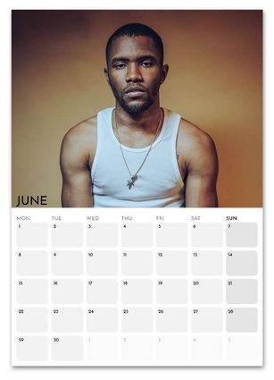 Frank Ocean June 2026 calendar page