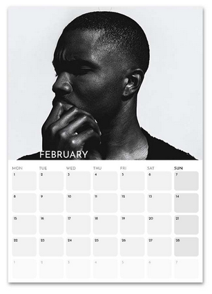Frank Ocean February 2027 calendar page