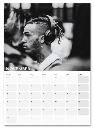 XXXTentacion November 2026 calendar page