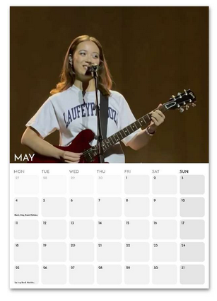 Laufey May 2026 calendar page
