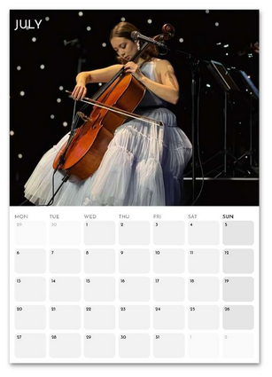 Laufey July 2026 calendar page