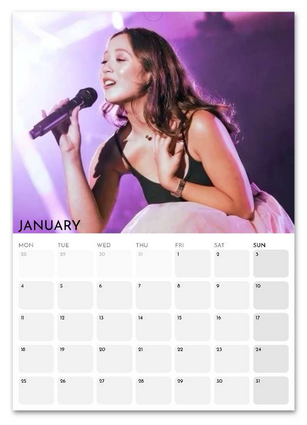 Laufey January 2027 calendar page