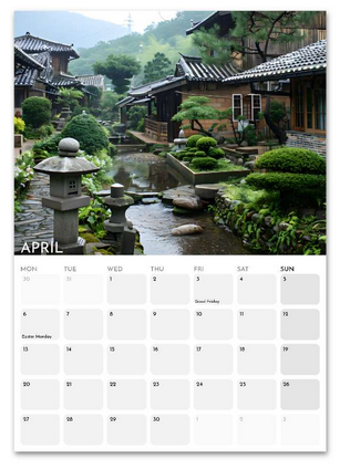 South Korea April 2026 calendar page