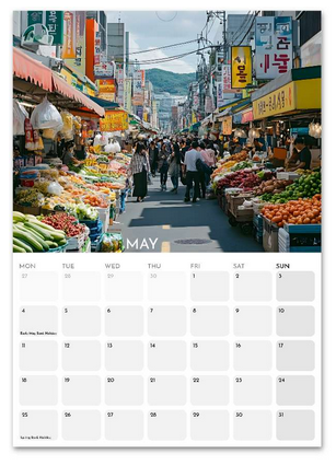 South Korea May 2026 calendar page