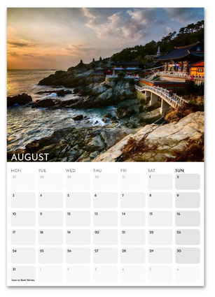 South Korea August 2026 calendar page
