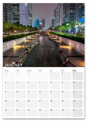 South Korea January 2027 calendar page