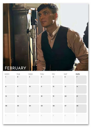 Cillian Murphy February 2027 calendar page
