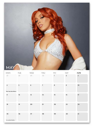 Doja Cat May 2026 calendar page