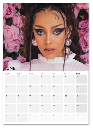 Doja Cat June 2026 calendar page