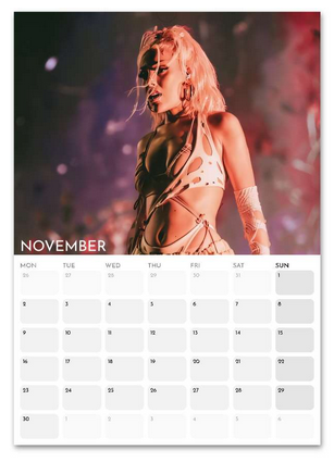 Doja Cat November 2026 calendar page