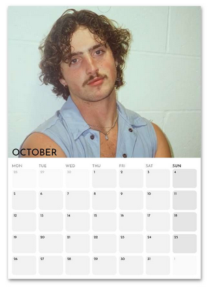Benson Boone October 2026 calendar page