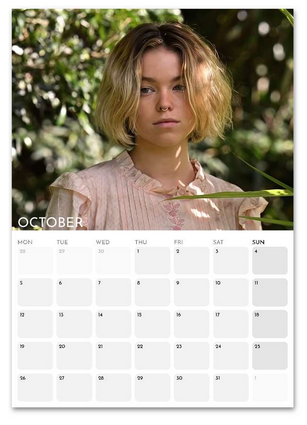 Milly Alcock October 2026 calendar page