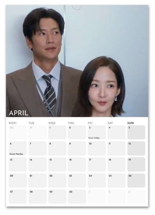 Marry My Husband April 2026 calendar page