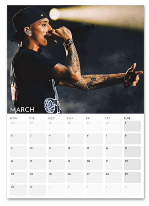 Central Cee March 2026 calendar page