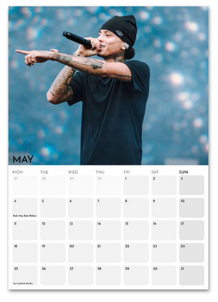 Central Cee May 2026 calendar page
