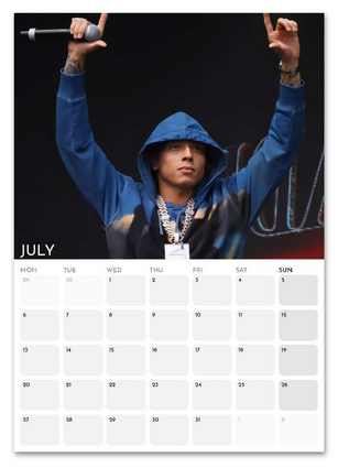 Central Cee July 2026 calendar page