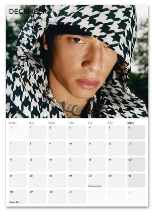 Central Cee Deecember 2026 calendar page