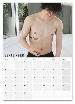 BTS Jimin Boyfriend Style September 2026 calendar page