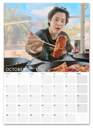 BTS Jimin Boyfriend Style October 2026 calendar page